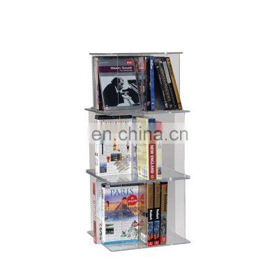 Desktop large capacity rotatable Home CD Book store Clear Acrylic CD Storage Holder