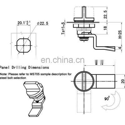 MS705F None-locking Handle Electronic Cabinet Lock With Equivalent Cam Latch for Panel photo-4