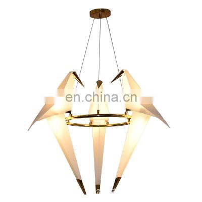 Modern Home Bedroom Pendant Lamp Paper Crane Chandelier for Indoor Decoration Modern Parrot Hanging Light