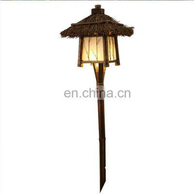 Outdoor Waterproof Lawn LED Lamp Retro Pastoral Style Garden Landscape Lighting For Homestay Park Wood Pillar Light