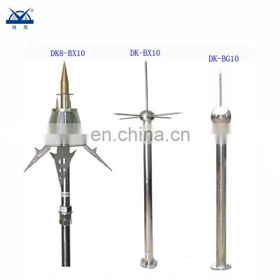 DK8-BX10 Stainless Steel Lightning Arrester 1.6 Meter Copper 7.5kg ESE Lightning Protection Rod lighting rod