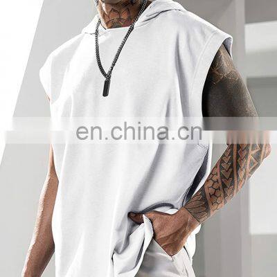 Factory in-stock sleeveless oversized hoodies pullover sports sweatshirts plus size men's hoodies