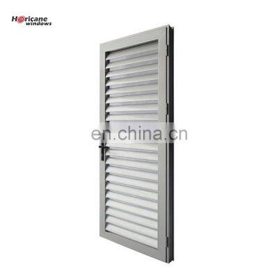 AS2047 standard custom adjustable grey aluminium or glass single hinged louver louvered door