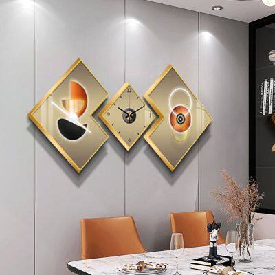 Elegant Clock Home Decor Pendulum Minimalist Mechanical Metal Acrylic Art Wall Clock