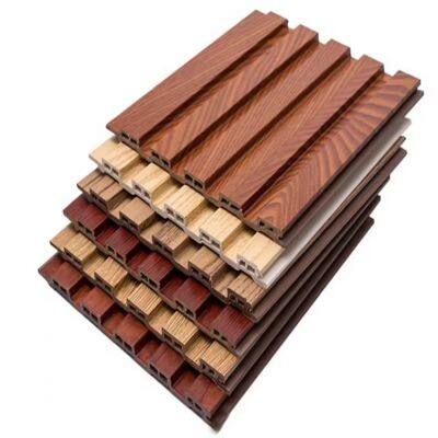 Wooden Grain PVC WPC Fluted Wall Panels For Decoration