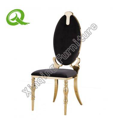 China factory price Stainless steel dining chairs wedding party Gold chair