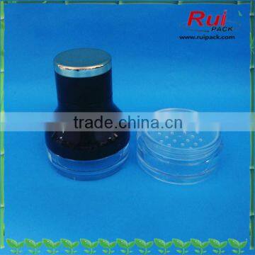 Black Empty Face Blusher Container With Soft Brush,black Makeup Blusher Packaging Container photo-2