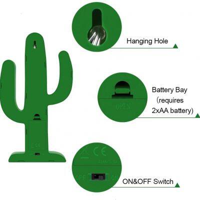 LED Cactus Table Night Lights Decor Lighting Lamp for Kids Bedroom Living Room Wall Holiday Party Home Decorations Green