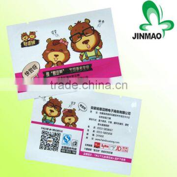 Waterproof plastic food packaging flat bag with logo printed