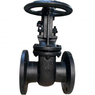 GOST Standard Flanged End Cast Iron Rising Stem Brass Seat Hard Seal Black Color Water Gate Valve