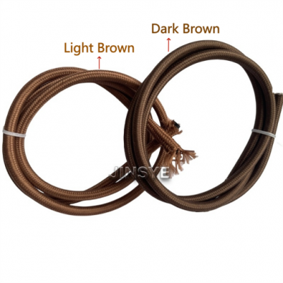 CE VDE SAA 2/3 Core 0.75mm² Cotton Light Brown Dark Brown Round Cable Braided Round Wire