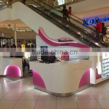 Fashion customized pink nail manicure table for manicure kiosk