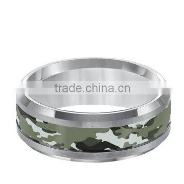 2016 Newest Jewelry Tungsten Men's Camouflage-inlay Band Wedding Ring