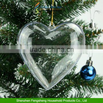 Christmas Tree Decoration Hang Ball Clear Plastic Hearts Wedding Baubles