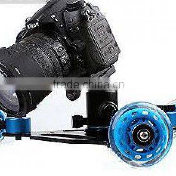 Mini Desktop DSLR Camera Video Photograph Rail Track Slider Table Dolly Car blue slider