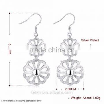 925 sterling silver earrings with flower and crystal