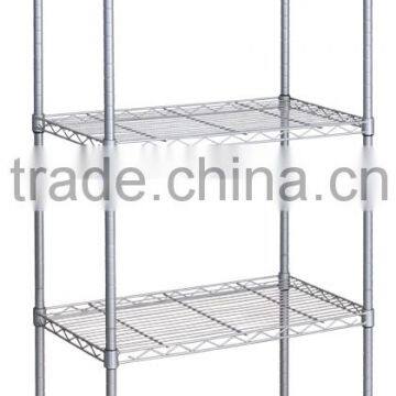 5 Shelf Silver Steel Wired Shelf Rack