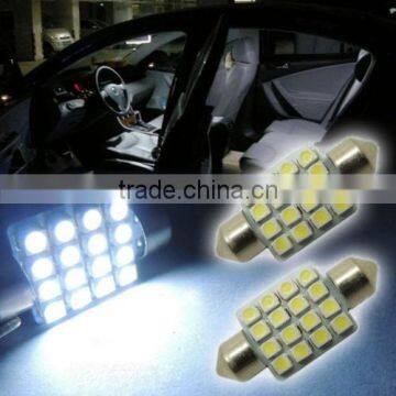 2x White 16-SMD 1.50" 36mm 6418 C5W LED Bulbs For Car License Plate Light OYXL photo-2