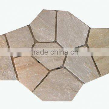 interlocking slate meshed stone flooring tiles