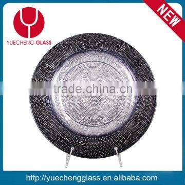 glass beaded charger plate and manufacture glass plate