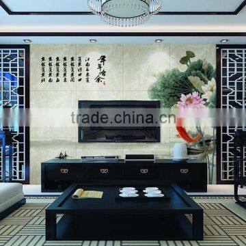 Diamand Art Glass Wall Home Wall , Elegant TV Background Wall Glass