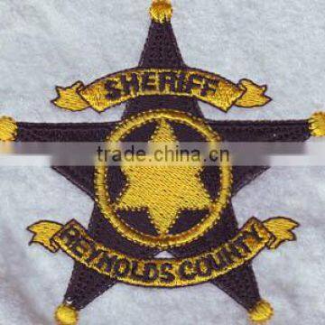 five-pointed star laser cut embroidery felt patches,iron on embroidered hockey patches