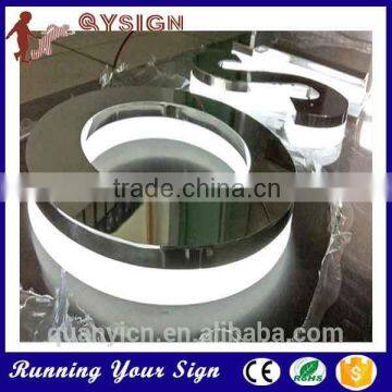 3d halo illuminated sign custom back halo lit mirror steel letters