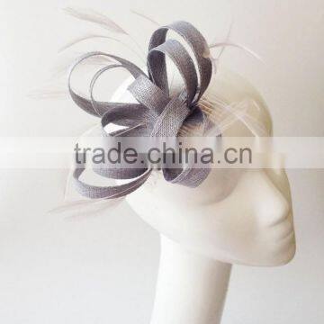 Vintage silver racing fascinator,event fascinator,fascinator wholesale,sinamay fascinator on comb