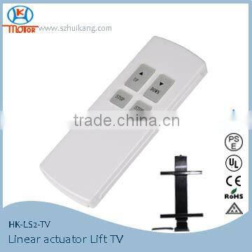 Cordless remote controller for pop up drop down TV lift system