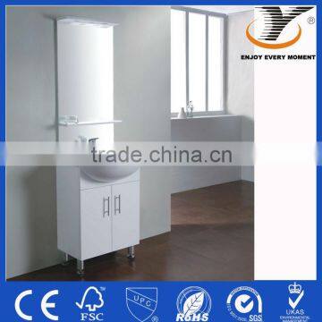 White MDF free standing bathroom cabinets with mirror
