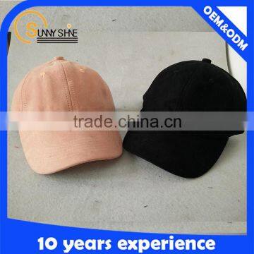 OEM service wholesale black blank suede baseball cap