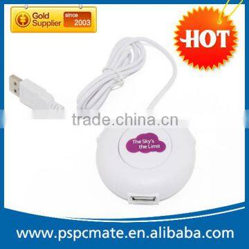 Promotional gift computer round shape 3 port usb hub with website button