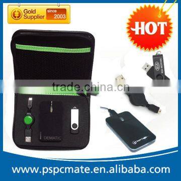 Promotional gift set with slim mouse and USB flash drive