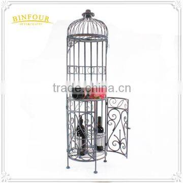 Antique Metal Wine Bottle Holder Wrought Iron Wine Holder Wine Display Rack photo-2