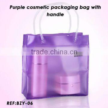 Purple PVC Cosmetic Packaging Bag With Handle