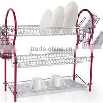 LBY modern style 3 tiers dish rack with tray and cutlery holder