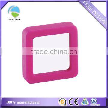 small quantity simple clear rubber edge pink square magnetic photo frame