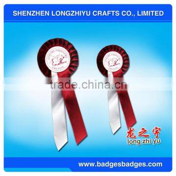 Fashionable satin ribbon badge ,wholesale cheap satin ribbon badge