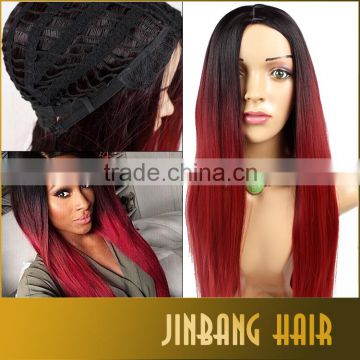 Black Burgundy Ombre Long Straight Lolita Cosplay Wig For Fashion