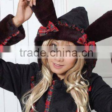 Cute PUNK GOTHIC DOLLY Kera RABBIT EAR PINK Hoodie Coat 81040