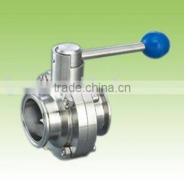 Sanitary stainless steel tri-clamp butterfly valve with multi-position handle