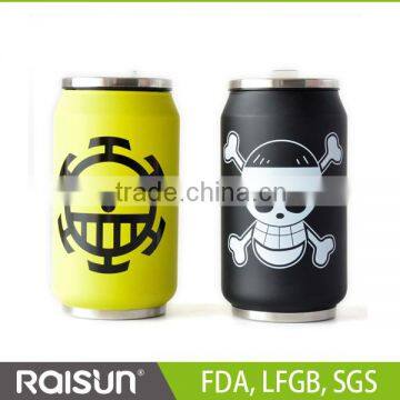 Japan HOT! china wholesale stainlesss steel can mug,can shape tumbler with straw