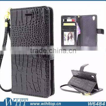 Premium Lanyard Card Slot Flip Leather Case for Sony Xperia M4 Aqua photo-3