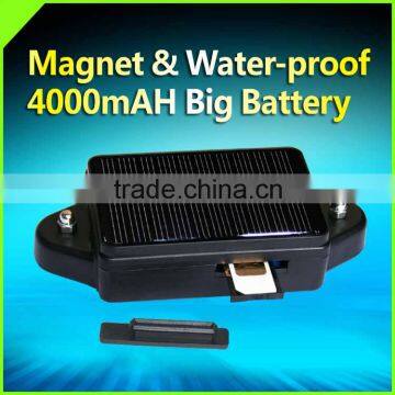 Solar powered gps car tracker waterproof strong magnets