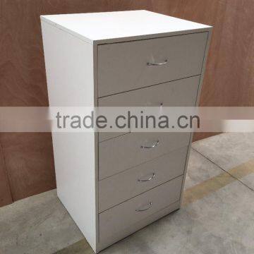 Cheap Melamine White Color Living Room Chest of 5 Drawers Designs