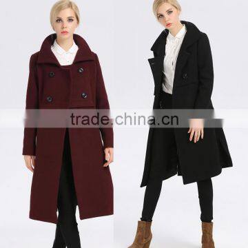 Women's European American High-quality Wool Cashmere Coat It Lengthened Coat Windbreaker OEM ODM Manufacturer Factory Guangzhou