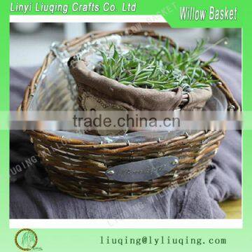 Wholesale willow wicker garden basket handmade christmas flower pot with liner                        
                                                Quality Choice