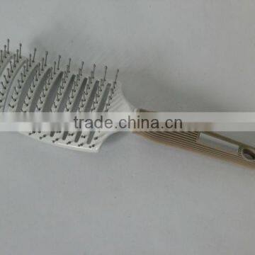 professional curved hair brush with nylon pins