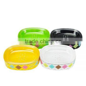 Popular rhombus printing plastic soap holder