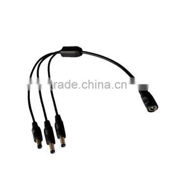 DC Female in to 3 way Male plug DC Power Jack Adapter Splitter Connector Cable For CCTV Camera LED Strip Light